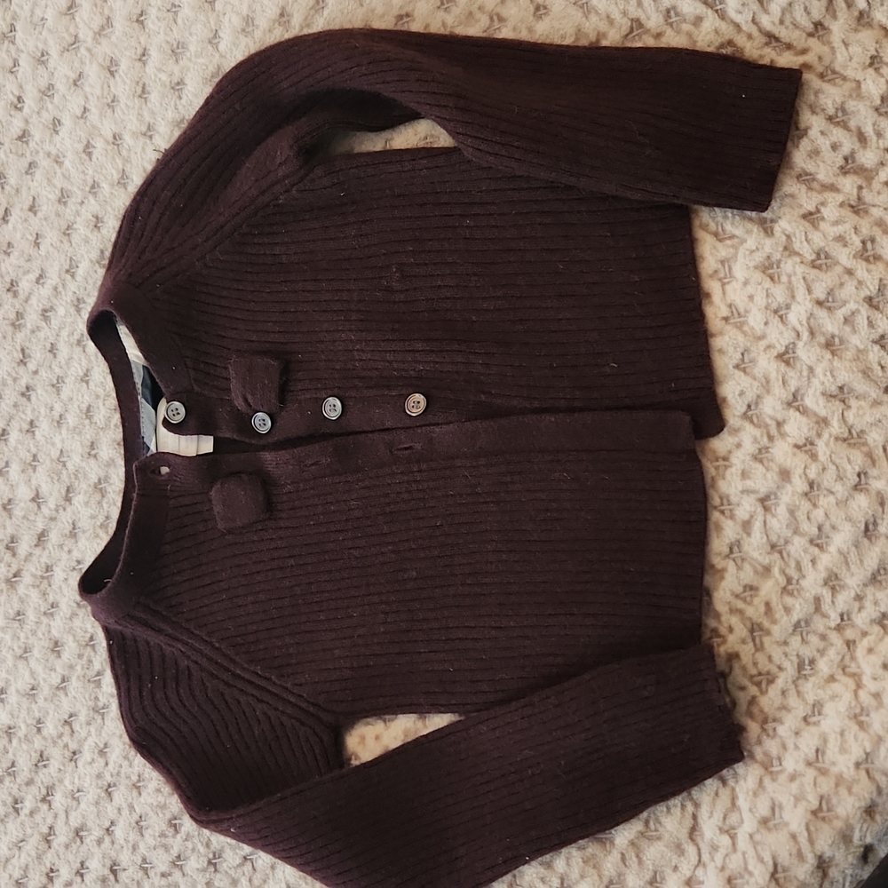 Burberry girls cashmere sweater eggplant color 18m